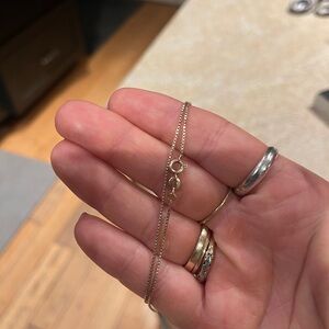 Elegant Solid 10k Yellow Gold Box Link Chain Necklace 16”